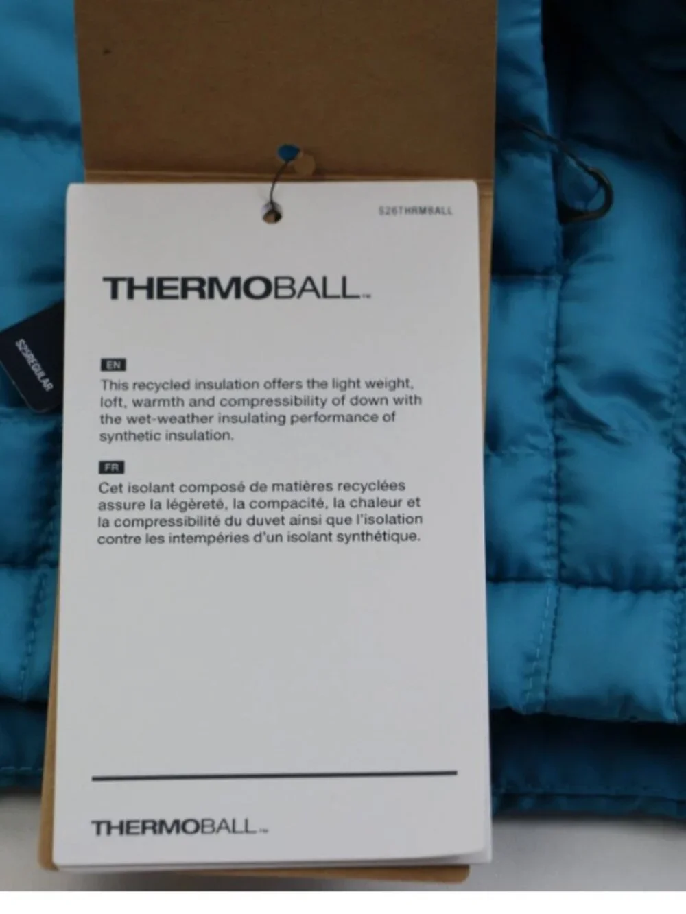 The North Face ThermoBall Jacket Men's Size XL Blue Insulated Puffer TNF DWR